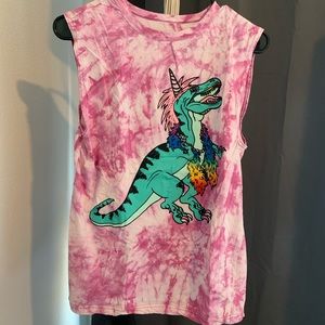 Well Worn Tie Dye Dinosaur Pride Tank